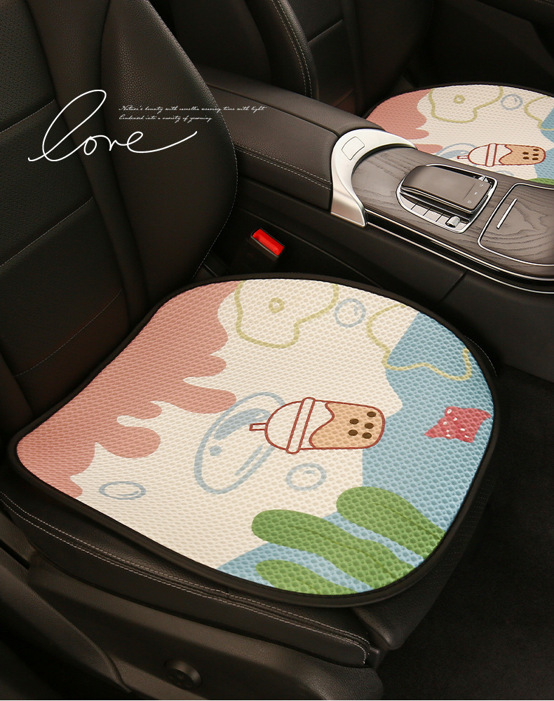 Patrick Star Cartoon Car Seat Cushion, Suitable for All Seasons, Cute Thin Breathable Seat Cover for Girls, Summer Cooling Pad with Ventilation