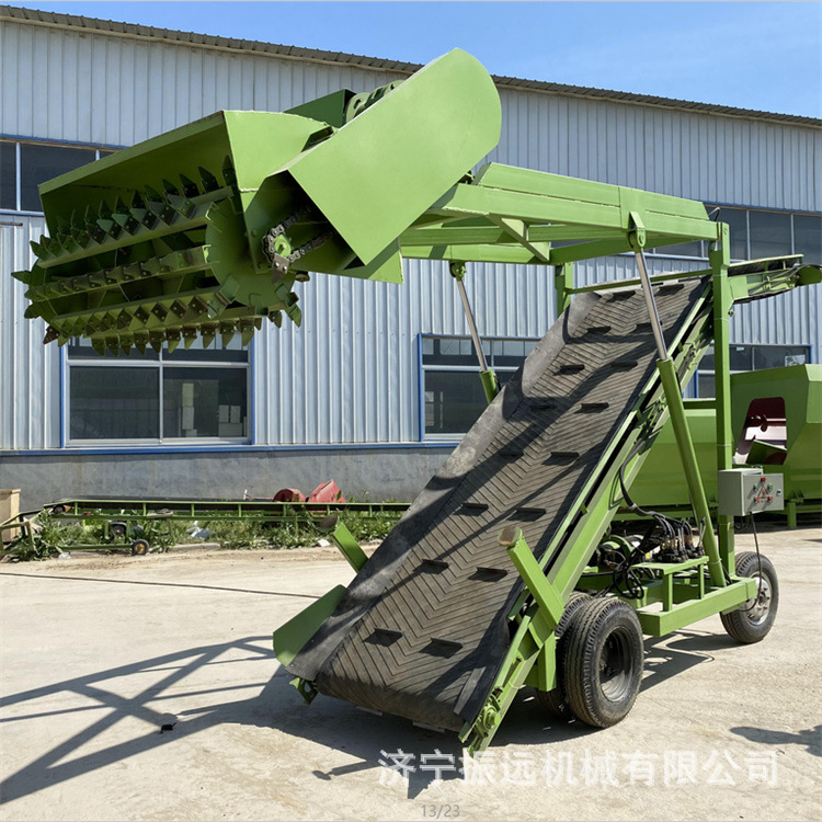 自动上料的4米取料机 大高度青储挖料机 移动式小型青储扒料机