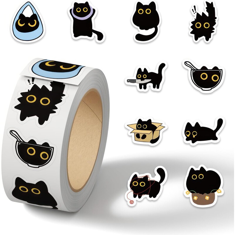 Waterproof Cat Stickers Reusable Girly Feng Shui Kettle Mobile Phone Decorative Stickers Waterproof and Fade Resistant