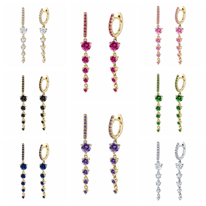 유럽과 미국 s925 실버 바늘 패션 기하학적 성격 귀걸이 여자의 간단한 술 라운드 화이트 지르콘 귀걸이