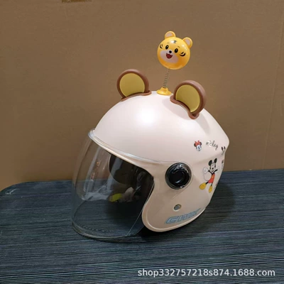 helmet boy 6-12 years old Motosiklet kaskı (dəbilqə) - khaki-mickey-mouse-transparent-long-mirror-brown-bear-ears-tigger