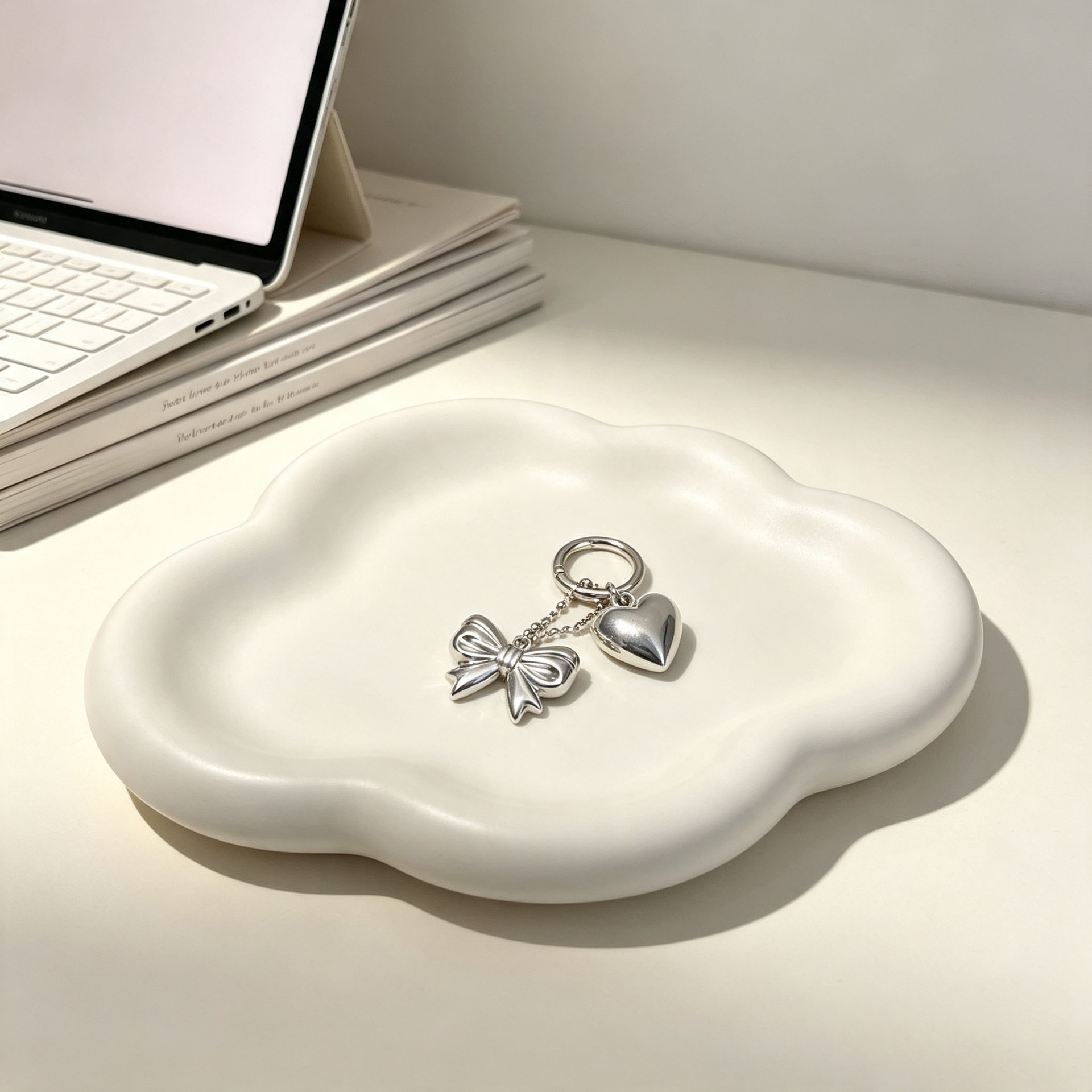 Nuevo estilo di-ins estilo coreano arco de perla amor colgante llavero accesorios de bolsos colgantes de teléfonos móviles
