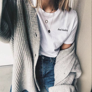 �ļ��¿��ɫT��Ӣ����ĸ�ز�С��Bad Habits ӡ��������������