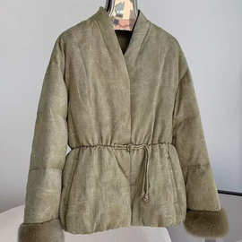 新品棉服外套秋冬新款刺绣保暖文艺羽绒棉服新中式轻国风女装外套