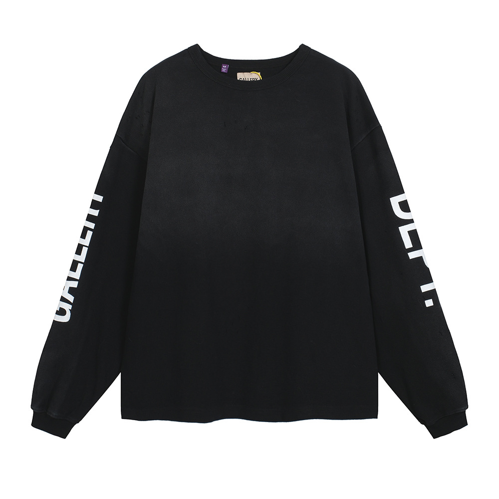 Galería de Dep. Camiseta de manga larga casual para hombres y mujeres con agujeros viejos