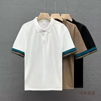 Модная летняя поло для отдыха - short sleeve, черно-белый/кофейный, размеры M-3XL