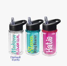 10oz双层直身塑料吸管杯打孔带提手户外运动水壶太空杯子