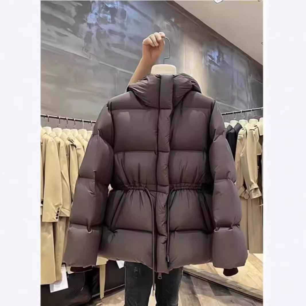 原版正品~轻奢连帽羽绒服女中长修身显瘦90白鹅绒加厚面包服外套