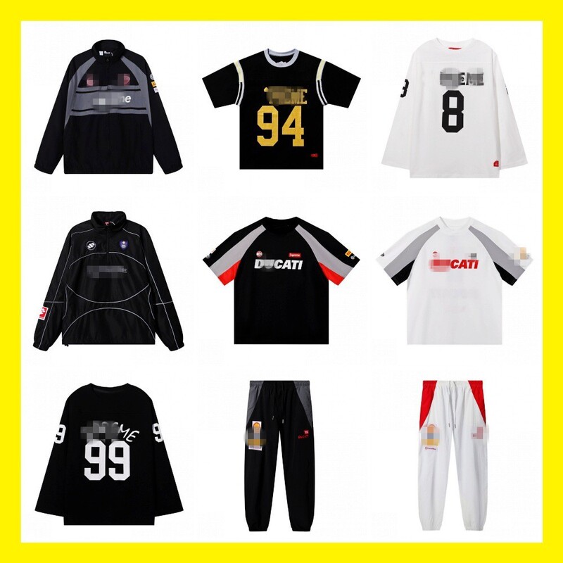 Ducati Jacket Soccer Jersey Ducati Co-Branded Printed Football Jersey Loose Sports Short-Sleeved T-Shirt