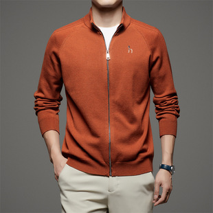 Hazzys Haggis Cardigan Men's Autumn and Winter New Zipper Jacket Knitted Sweater Daily Casual Top Men's Wear
