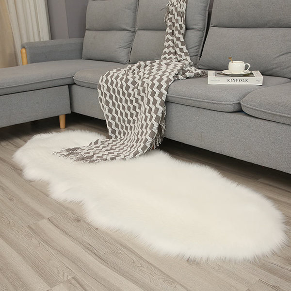 Spot Wholesale Irregular Imitation Wool Carpet Bedroom Living Room Sofa Cushion Thickened Non-Slip Washable Bedside Blanket Cushion