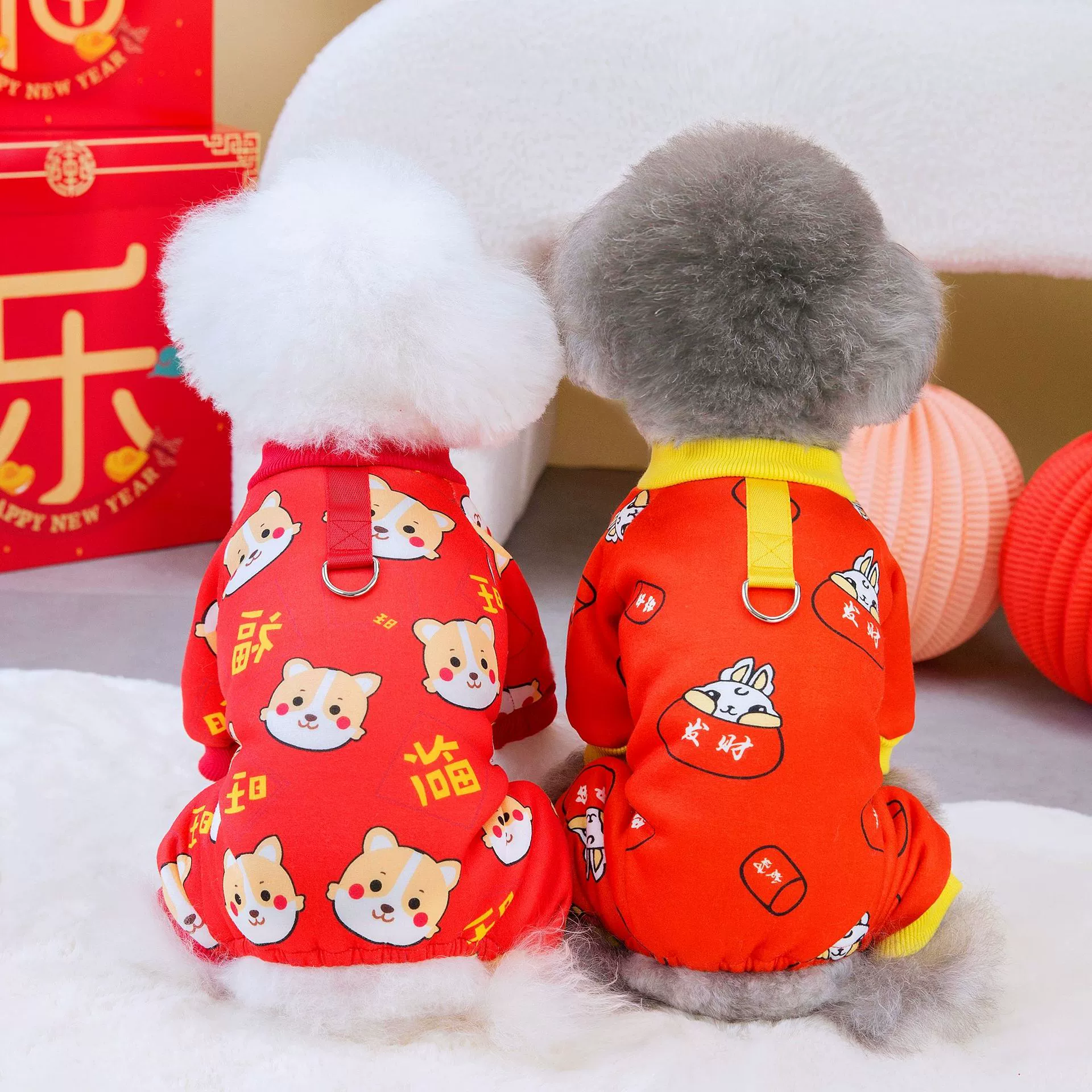 Одежда для домашних животных Осень и зима Новая Одежда для собак Новогодняя одежда Одежда для домашних животных Четыре ноги на флисовой подкладке 23 Fuwang Новогодняя одежда