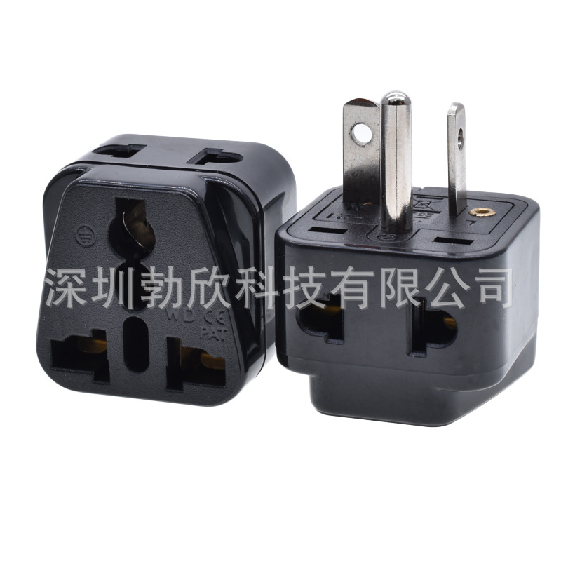WDI-21黑白特殊美式插头一转二冷气空调一圆一横一竖三插转换