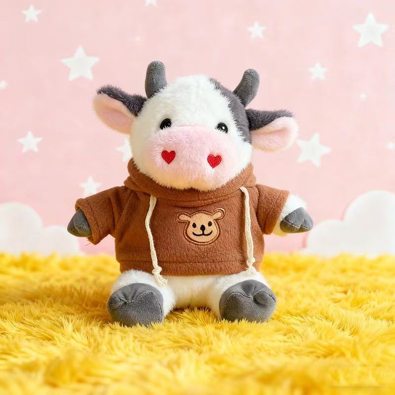 Transfronterizos de vestir grandes flores juguetes de peluche muñecas de vaca zodiacal muñecas de tela regalo muñecas de vaca de flores muñecas