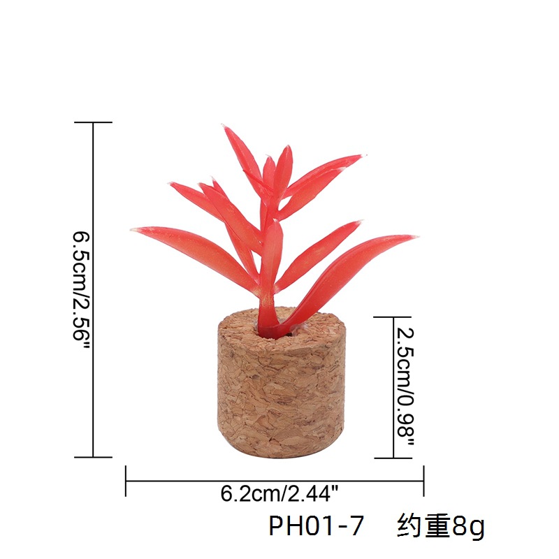 Simulación de suministro transfronterizo suculenta flor artificial en maceta Corcho decoración del coche simulación planta tapón de vino refrigerador pegatinas al por mayor