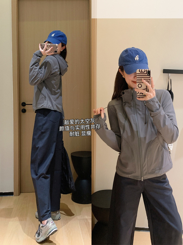 鸟家同面料夹克！轻防泼水立裁人鱼分割线连帽外套早秋新G092407|undefined
