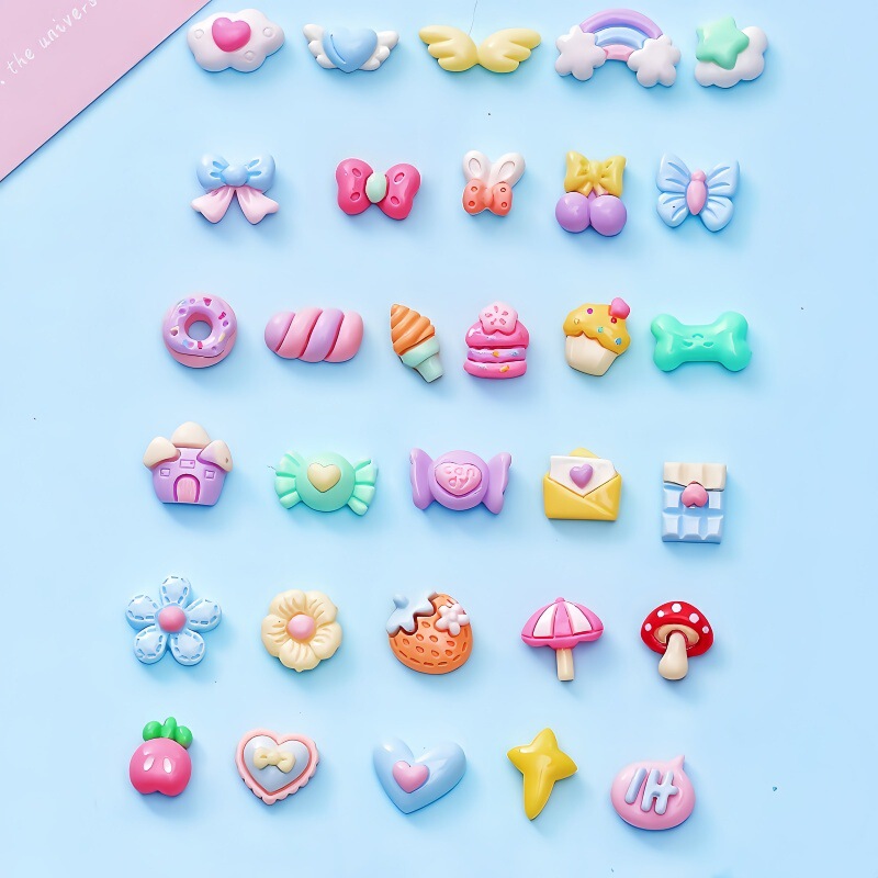 diy super mini accessories resin jewelry mixed mobile phone shell hairpin cream glue clothing toy decorative materials