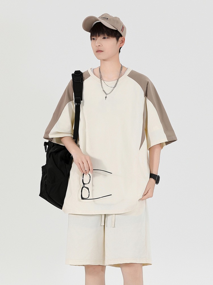 Origen fabricante verano hombres, estudiantes de secundaria y preparatoria, pantalones cortos sueltos de manga corta, trajes deportivos, uniformes de equipo, un lote personalizado