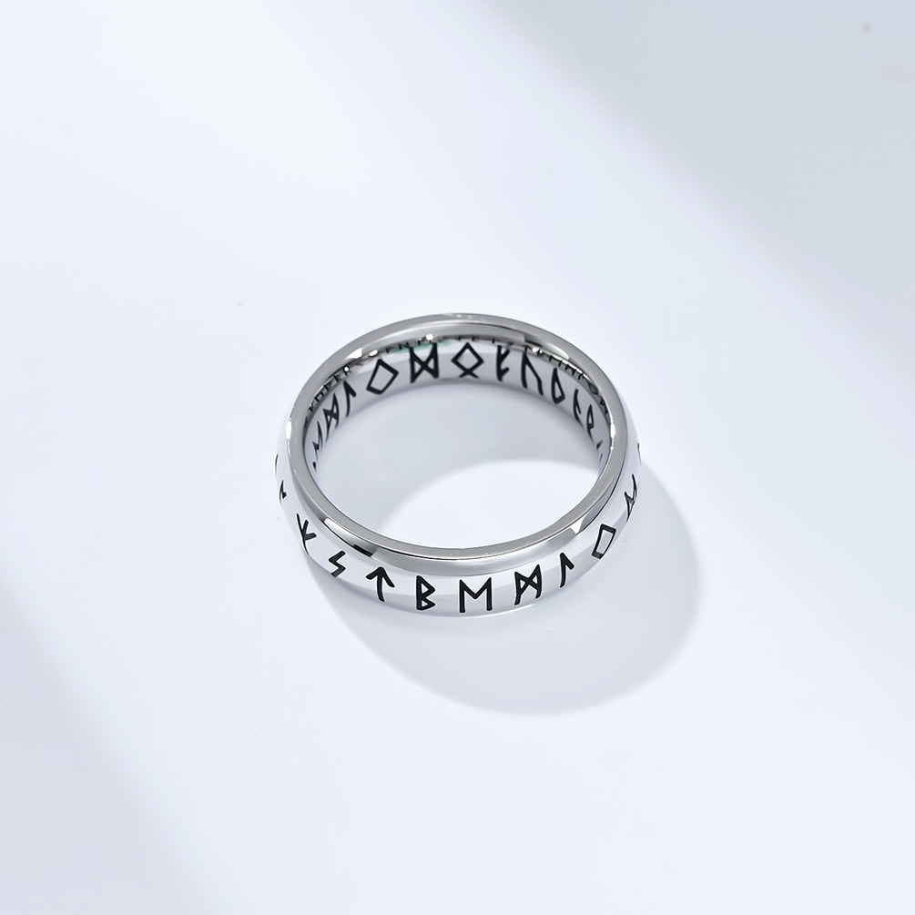 Rings Classification Punk Geometric Letter Titanium Steel Polishing Rings
