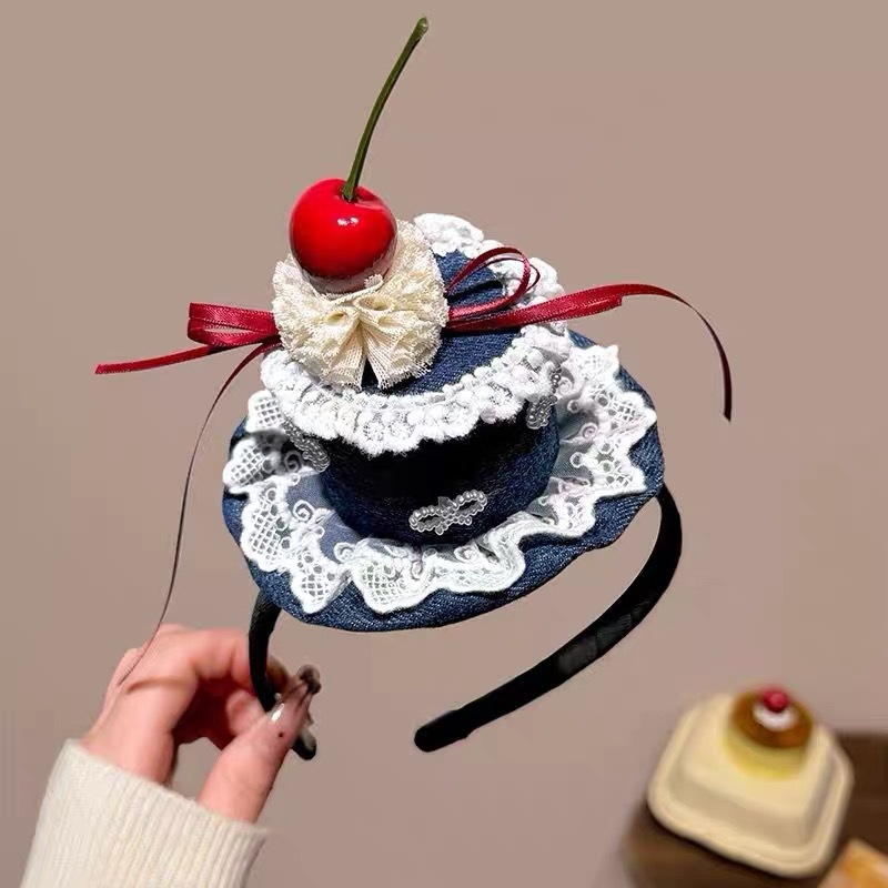 데님 체리 머리띠 인증서