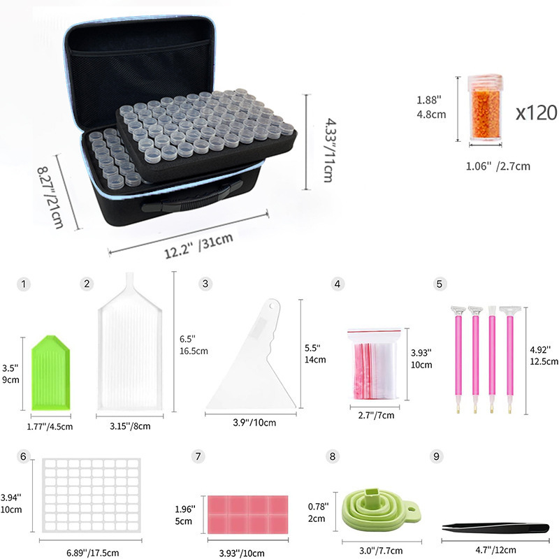 블루 120 구획 (전체 도구 _ 액세서리 포함)