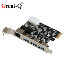 PCIE ǧ�׾W��̨ʽ�C��̫�W PCIE�D3��USB3.0+RJ45 �D�ӿ��Uչ��