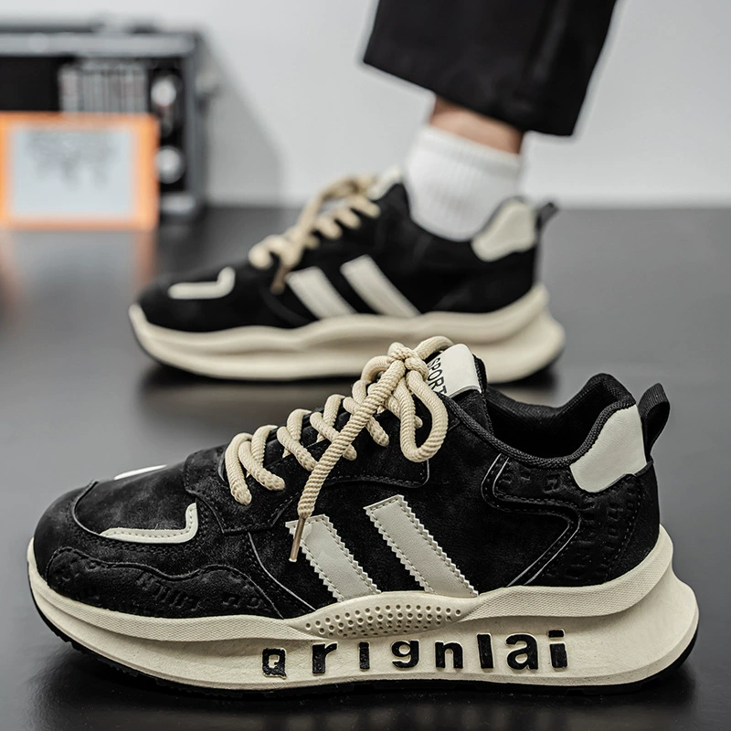 2025 Весенняя мужская обувь новая дышащая обувь мужская мода дикие кроссовки на толстой подошве повседневная обувь для бега