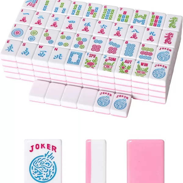 Amazon Cross-Border American Mahjong Mini Travel Mahjong Portable Small Mahjong Hand-Cranked Home-Use Mahjong Tiles