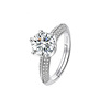 Fashionable classic adjustable wedding ring for beloved, light luxury style, one carat