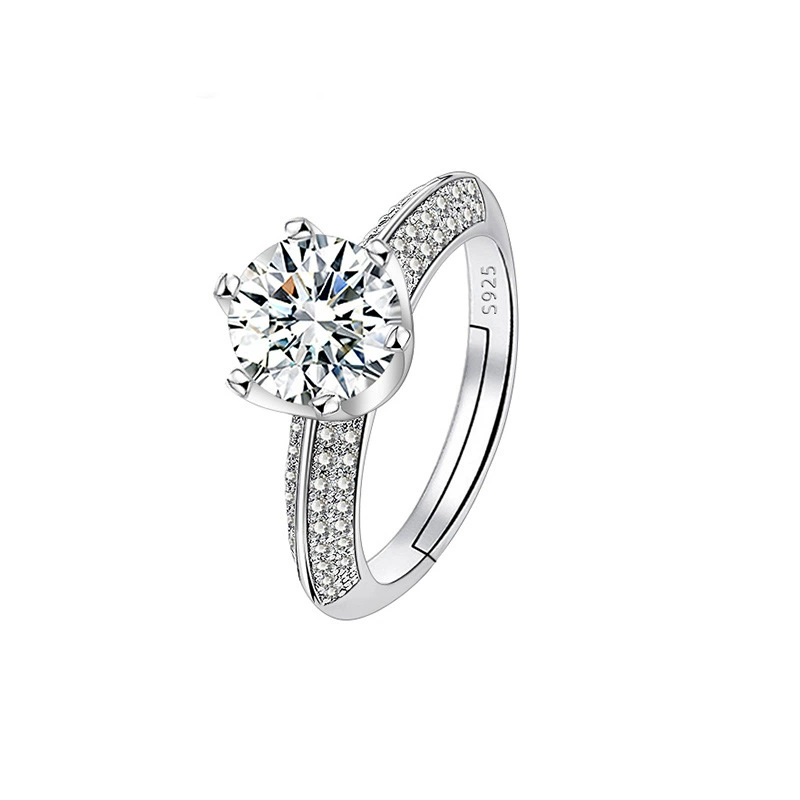 Adjustable wedding ring, 1‑carat style, light‑luxury design, multiple motif options