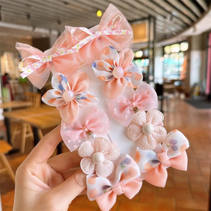 Princesa Súper Hada arco horquilla tela flor horquilla accesorios para el cabello de los niños no lastiman el pelo BB clip chica Bangs clip