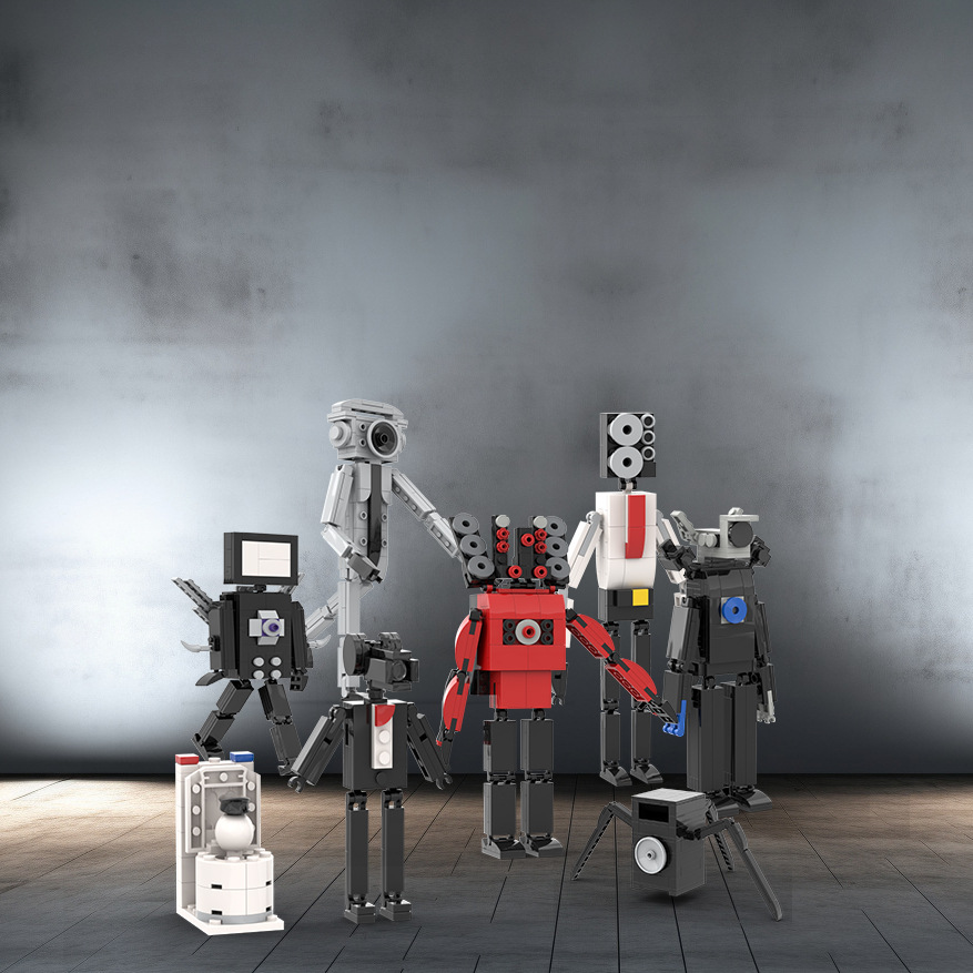 Laberinto wu inodoro hombre monitor hombre modelo titan TV hombre bloques de construcción de juguete hecho a mano montado mesa columpio monstruo juguete