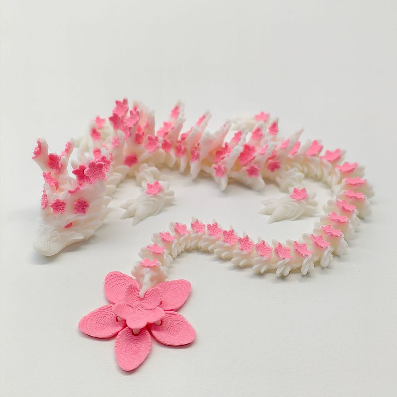 3Dプリント桜龍置物 中国龍 跨境人気商品 可動関節玩具 クリエイティブ工芸品モデル|undefined