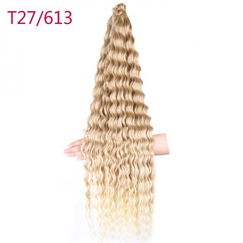 fibra de seda de alta temperatura pelucina de cabello de ganchillo cabello rizado onda profunda cabello Twist fibra de cabello trenzado