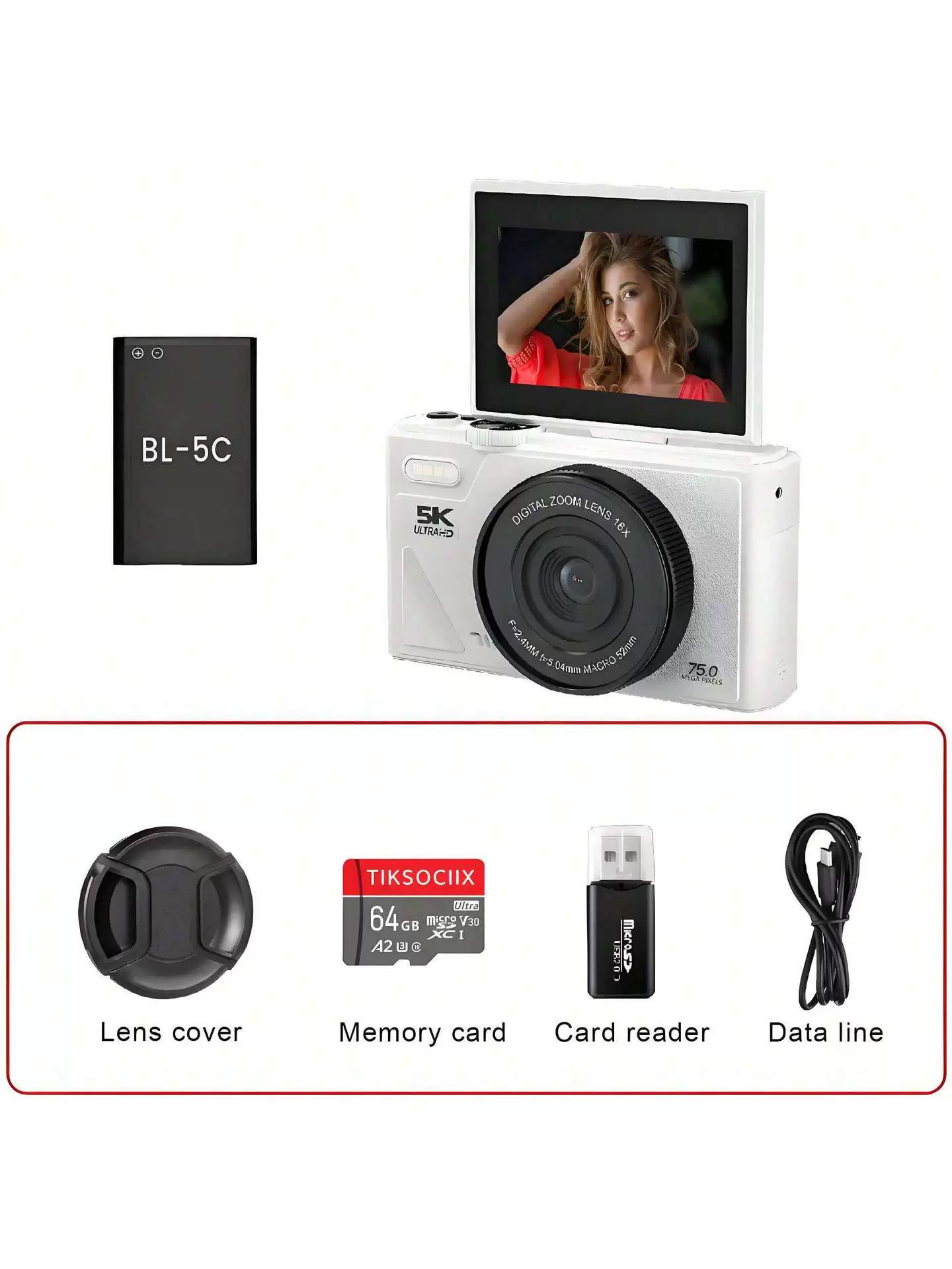 Камера-перевёртыш CCD W1, 4K/5K HD, фильтр «красота» и передача по Wi‑Fi