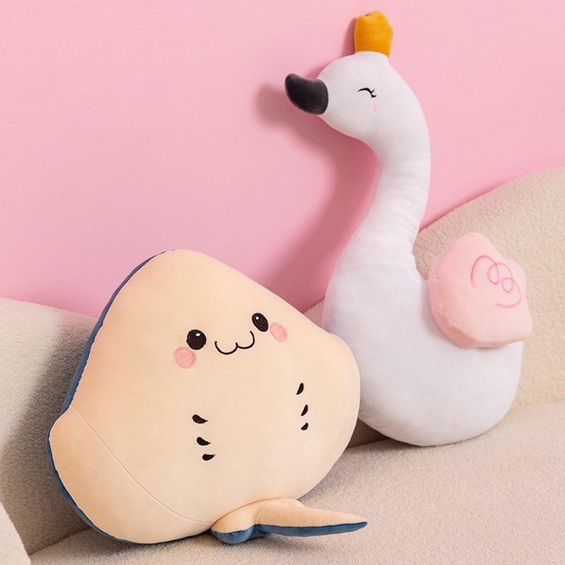 Nuevos productos transfronterizos de la serie de almohadas de aire y mar, descompresión de la almohada de vaca y cisne, dibujos animados lindos y lindos.