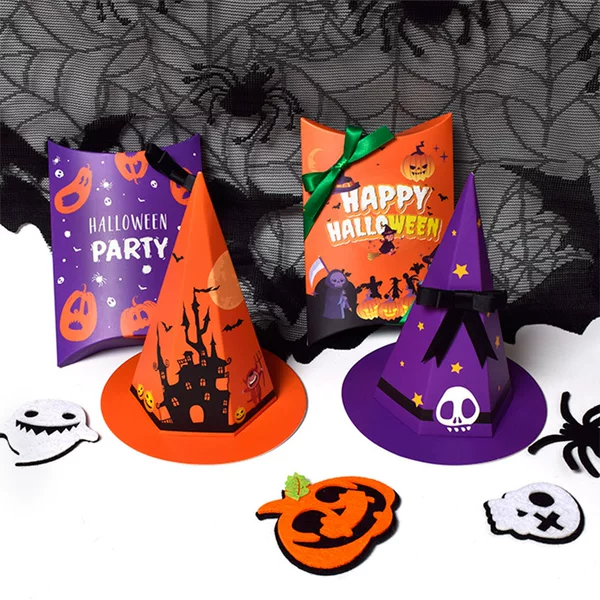 Funny Halloween cartoon hat candy cookies gift box in stock original Halloween packaging color packaging box