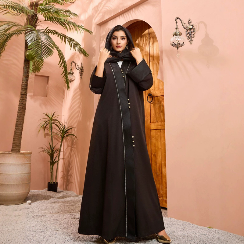 UNI019 Women's Cardigan Robe Set, modest and stylish robe with headscarf