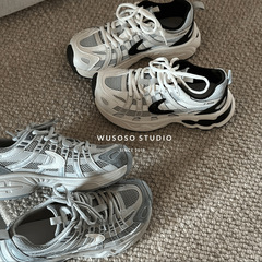 【soso】25ss｜鱼骨编织厚底轻便老爹鞋慢跑鞋舒适百搭休闲鞋女鞋