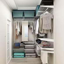 美达斯整体衣帽间卧室步入式衣橱开放式金属衣柜储物间砌墙衣柜