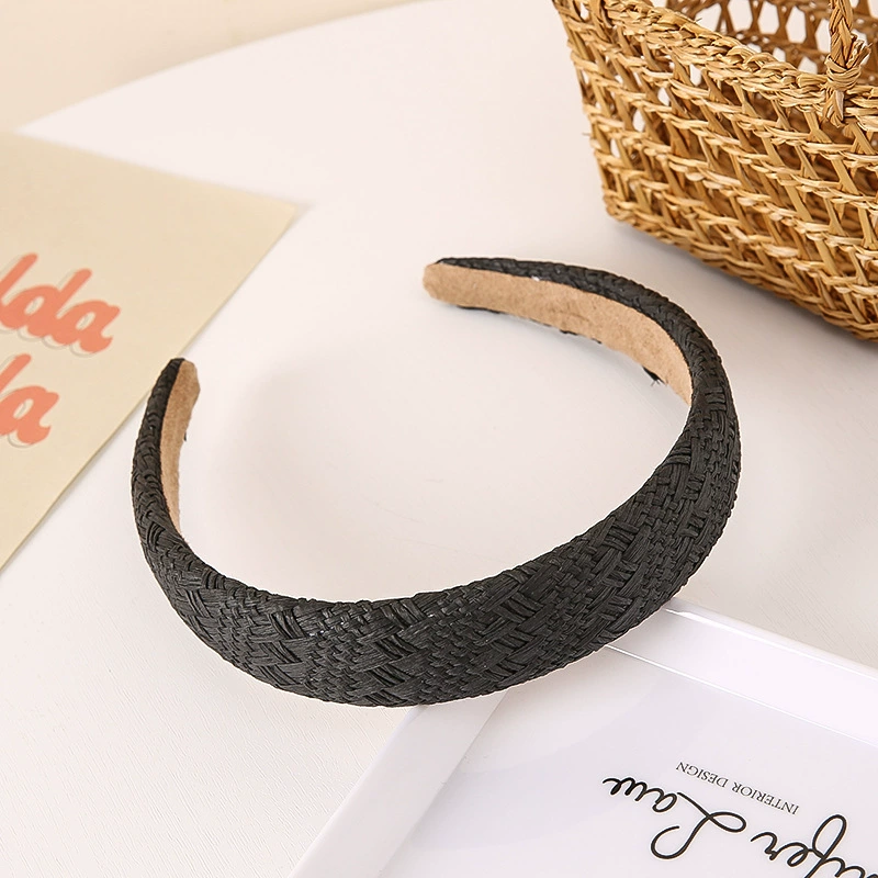 Ст straw headband, sponge retro hairpins, woven hair accessory to go out, Japanese and Korean, internet celebrity