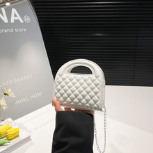 时尚包包女2025新款欧美时尚菱格绣线手提包链条单肩斜挎小包包