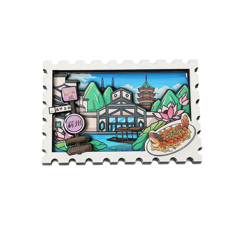 城市木质冰箱贴定制文创景区旅游景点diy磁吸贴纪念礼品冰箱贴|undefined