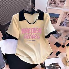 遮肉上衣女夏季衣服女T恤女装时尚潮牌polo短袖t恤女2024新款爆款