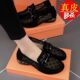 2025 Spring and Summer New Style Genuine Leather Shoes for Women, New Round Toe Thick Heel Cut Out Mesh Loafers, Soft Sole Mom Shoes