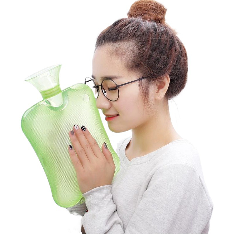 [Cubierta de tela gratis] gran bolsa de agua caliente de PVC felpa llena de agua caliente mano caliente inyección de agua 2000ML bolso caliente