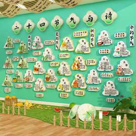 24二十四节气文化幼儿园环创主题墙成品楼梯墙面装饰扶手贴走廊道