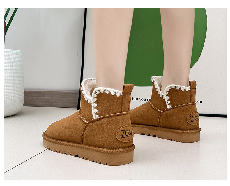 Chaussures chaudes en peluche polyvalentes à fond plat pour femmes, chaussures décontractées confortables pour l'hiver 2023_voghion.com