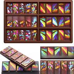 ホログラフィックチョコレートモールド樹脂シリコーンチョコレート DIY モールド