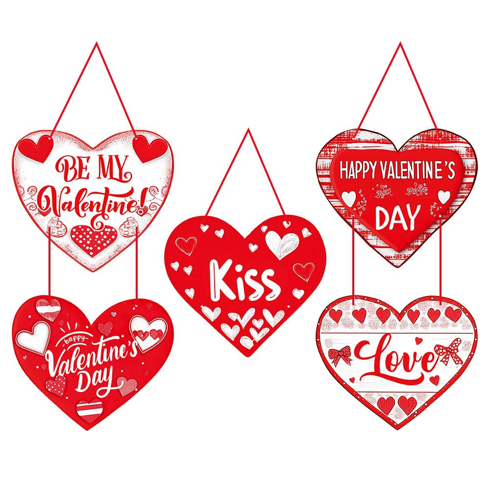 Productos de decoración del día de San Valentín transfronterizos europeos y americanos Amor rojo Colgante de la puerta del día de San Valentín Decoración del ambiente romántico de la boda Colgante